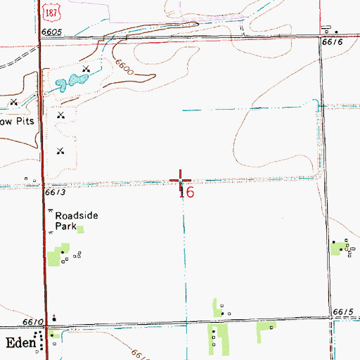 Topographic Map of Eden Lateral, WY