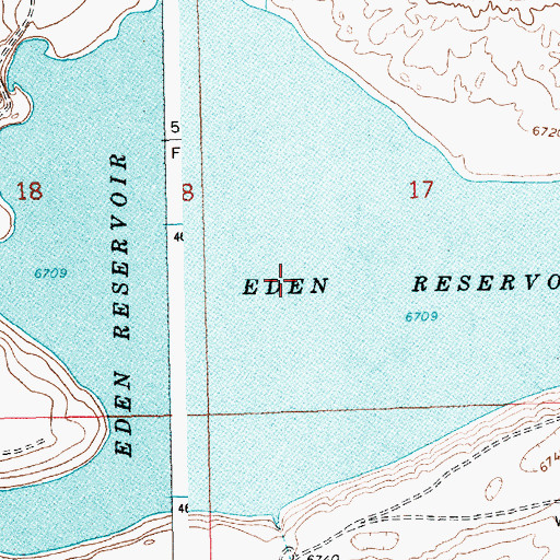 Topographic Map of Eden Reservoir, WY