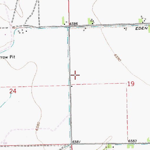 Topographic Map of Eden Valley, WY