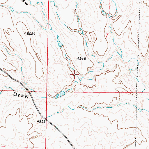 Topographic Map of Eder Draw, WY