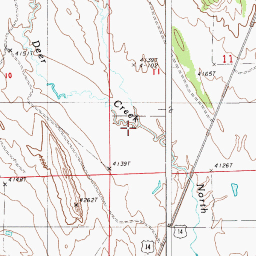 Topographic Map of Edith Creek, WY