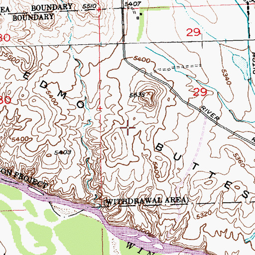 Topographic Map of Edmo Buttes, WY