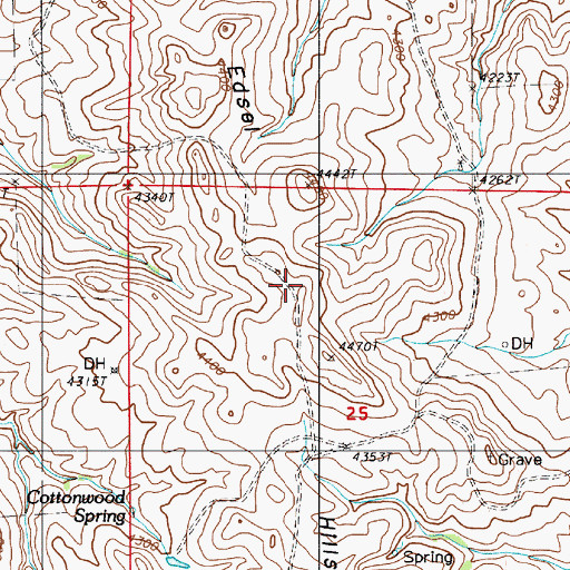 Topographic Map of Edsel Hills, WY