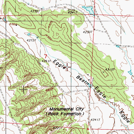 Topographic Map of Eggie Basin, WY