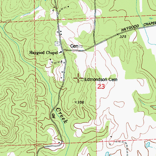 Topographic Map of Edmondson Cemetery, AL