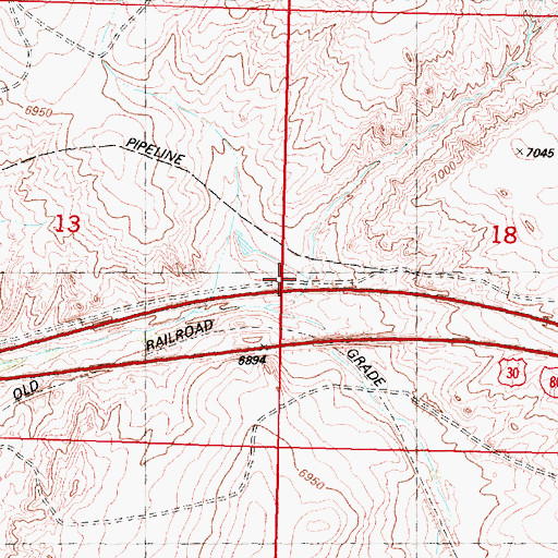 Topographic Map of Eightmile Bridge, WY