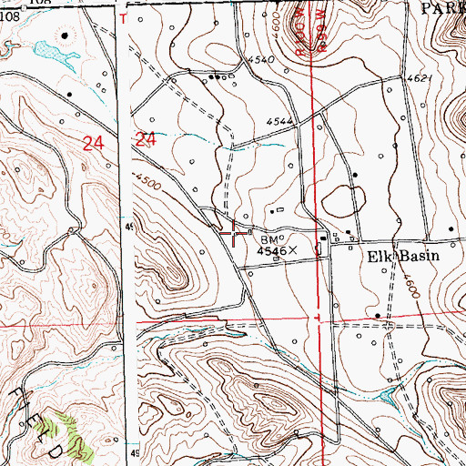 Topographic Map of Elk Basin, WY