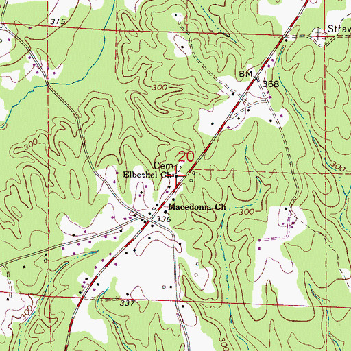 Topographic Map of Elbethel Church, AL