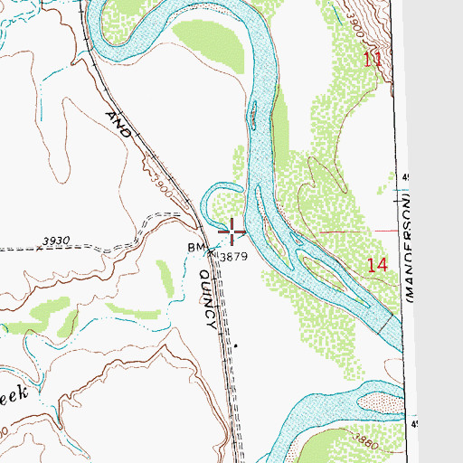 Topographic Map of Elk Creek, WY