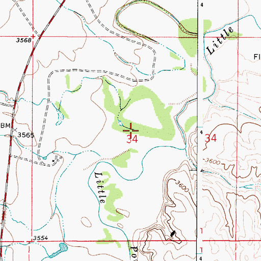 Topographic Map of Elk Creek, WY