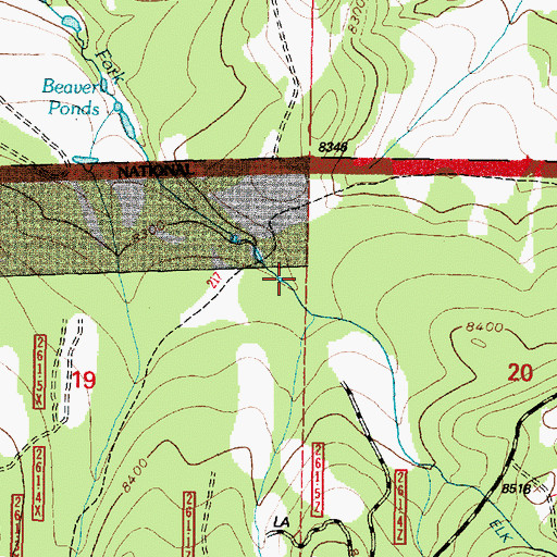 Topographic Map of Elk Ditch, WY