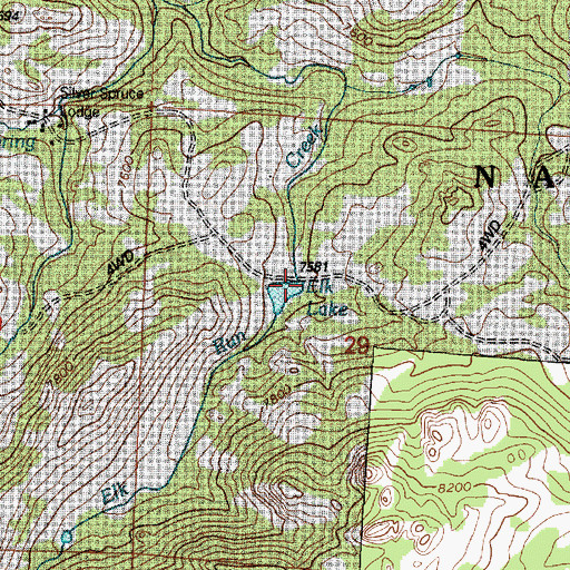 Topographic Map of Elk Lake, WY