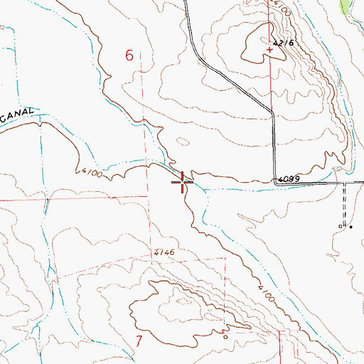Topographic Map of Elk Lovell Canal, WY