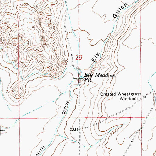 Topographic Map of Elk Meadow Pit, WY