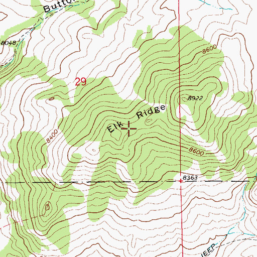 Topographic Map of Elk Ridge, WY