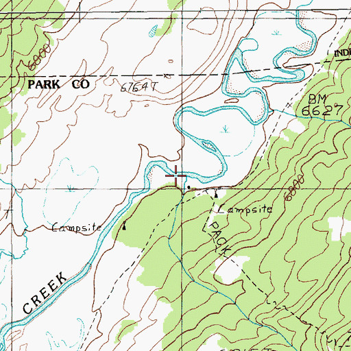 Topographic Map of Elk Tongue Creek, WY