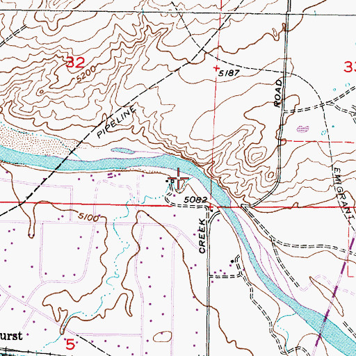 Topographic Map of Elkhorn Creek, WY