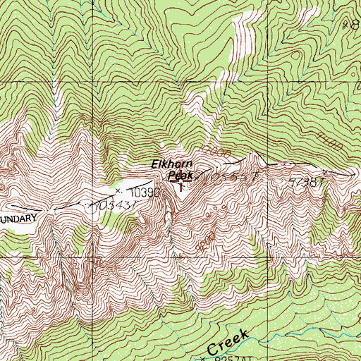 Topographic Map of Elkhorn Peak, WY