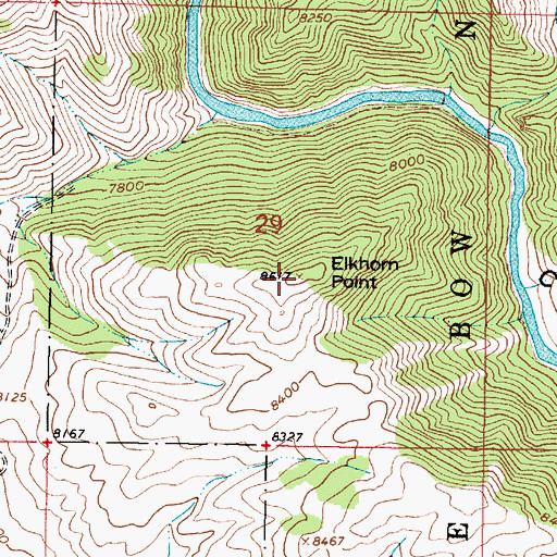 Topographic Map of Elkhorn Point, WY
