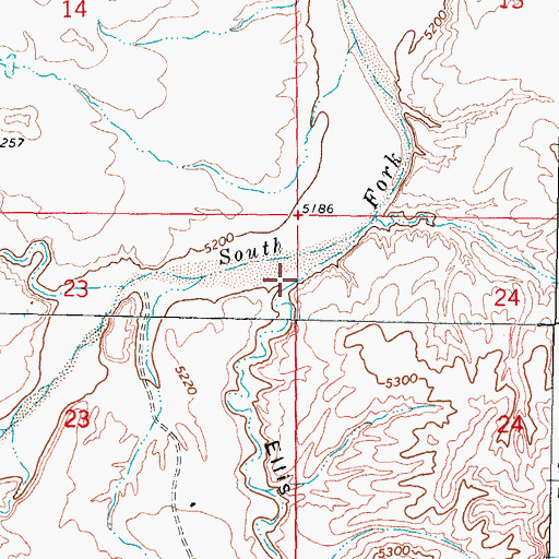 Topographic Map of Ellis Draw, WY