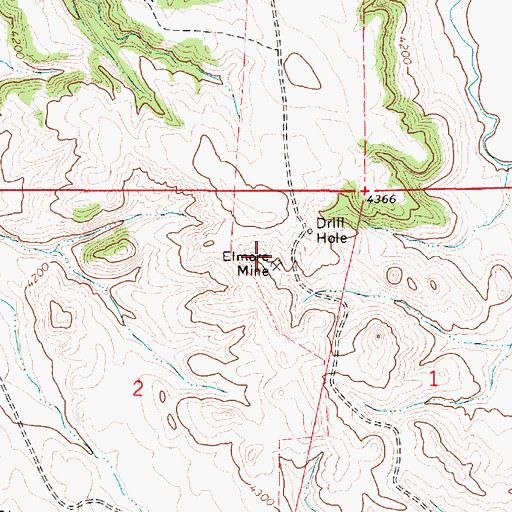 Topographic Map of Elmore Mine, WY