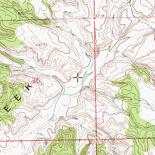 Topographic Map of Ely Creek, WY