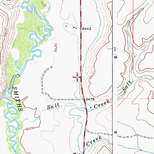 Topographic Map of Emelle Ditch, WY