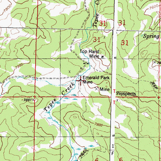 Topographic Map of Emerald Park Mine, WY