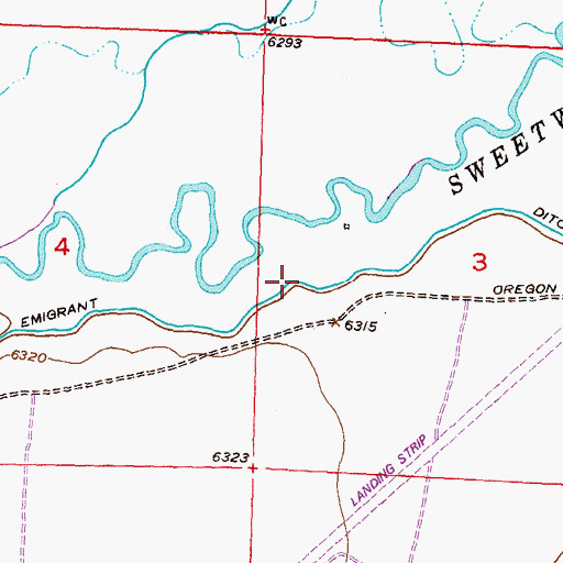 Topographic Map of Emigrant Ditch, WY