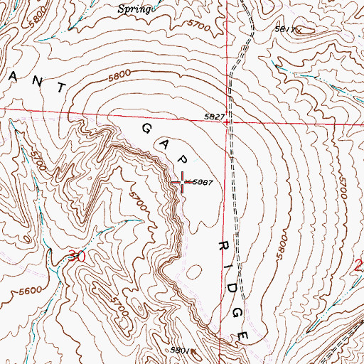Topographic Map of Emigrant Gap Ridge, WY
