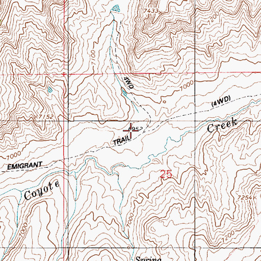 Topographic Map of Emigrant Trail, WY