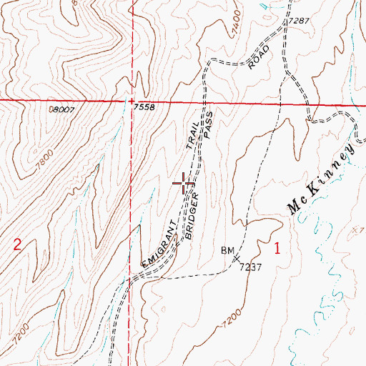 Topographic Map of Emigrant Trail, WY