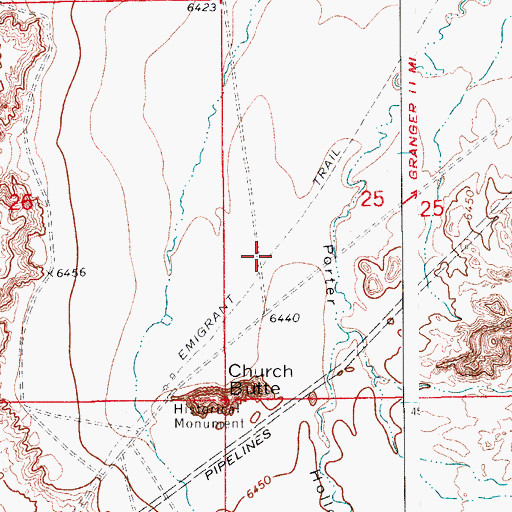 Topographic Map of Emigrant Trail, WY