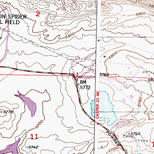 Topographic Map of Empire School, WY