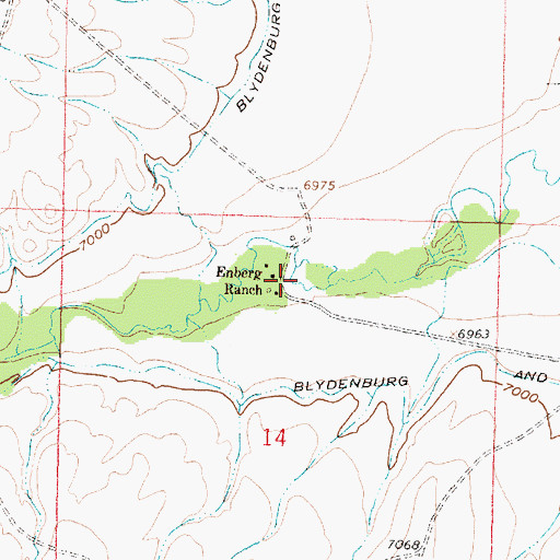 Topographic Map of Enberg Ranch, WY