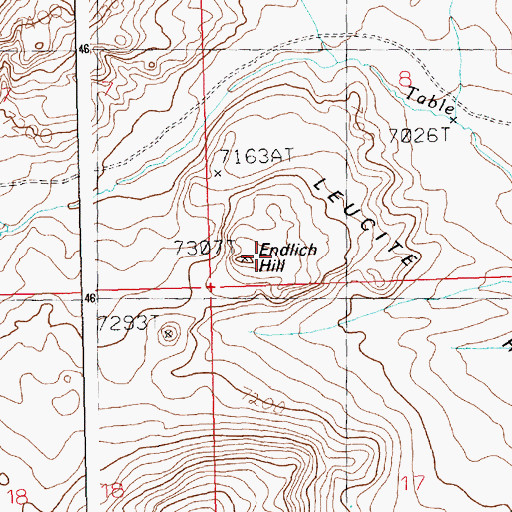 Topographic Map of Endlich Hill, WY