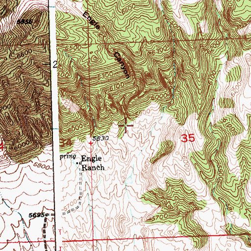 Topographic Map of Engle Canyon, WY