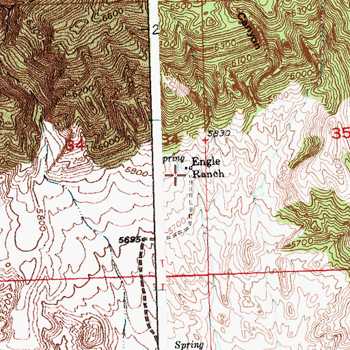 Topographic Map of Engle Ranch, WY