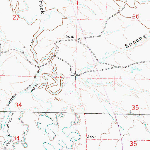 Topographic Map of Enochs Draw, WY