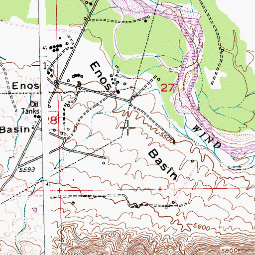 Topographic Map of Enos Basin, WY