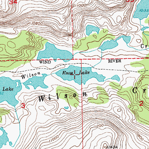 Topographic Map of Enos Lake, WY