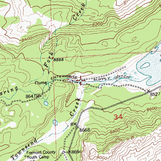 Topographic Map of Enterprise Supply Ditch, WY