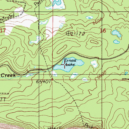Topographic Map of Ernest Lake, WY
