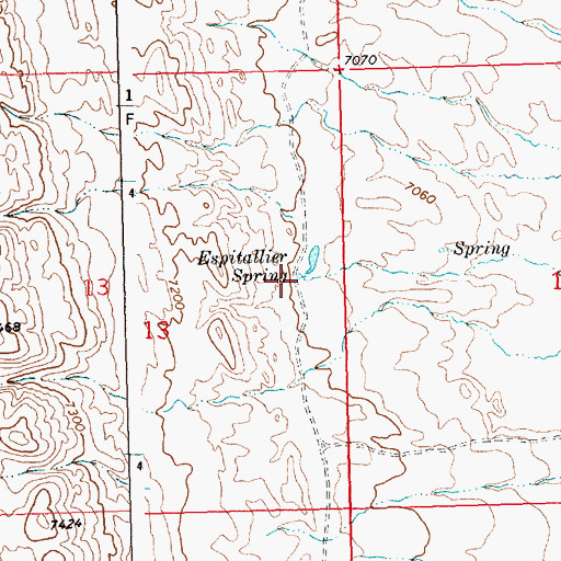 Topographic Map of Espitallier Spring, WY