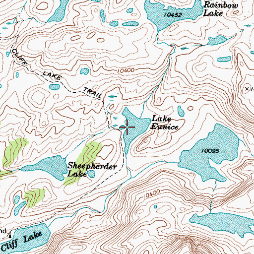 Topographic Map of Lake Eunice, WY