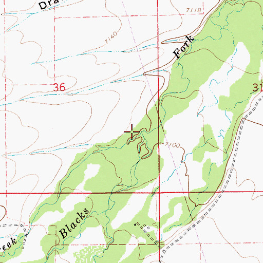 Topographic Map of Evans Creek, WY