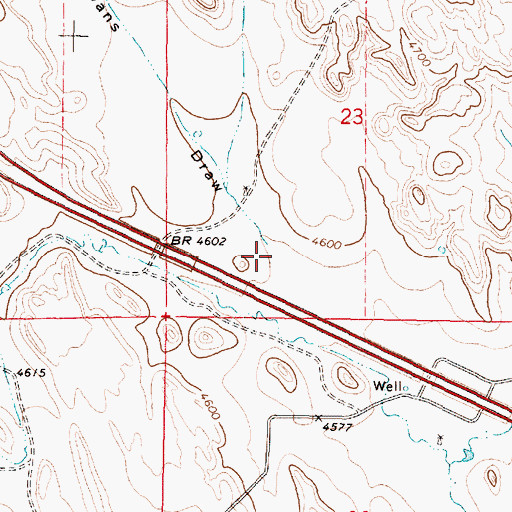 Topographic Map of Evans Draw, WY