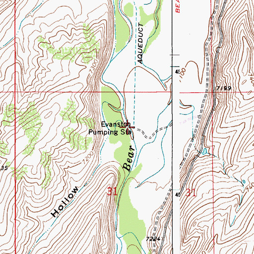 Topographic Map of Evanston Pumping Station, WY