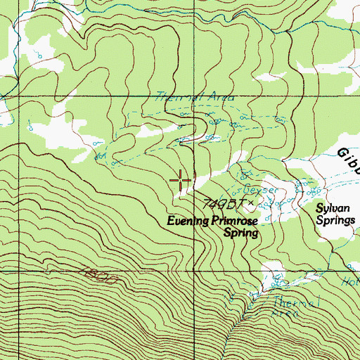 Topographic Map of Evening Primrose Spring, WY