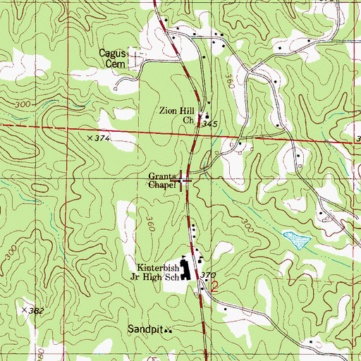 Topographic Map of Grant's Chapel Christian Methodist Episcopal Church, AL